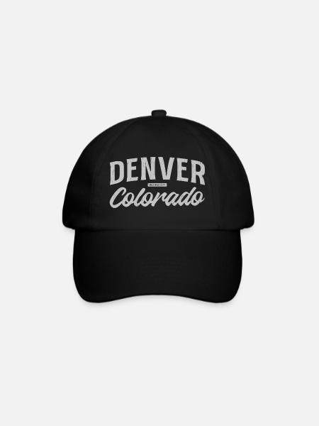 Denver Colorado Vintage Script - Baseballkappe - Schwarz/Schwarz