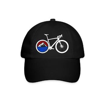 Gravel Bike Berg Rennrad Fahrrad lustiges Geschenk - Baseballkappe - Schwarz/Schwarz - Vorne