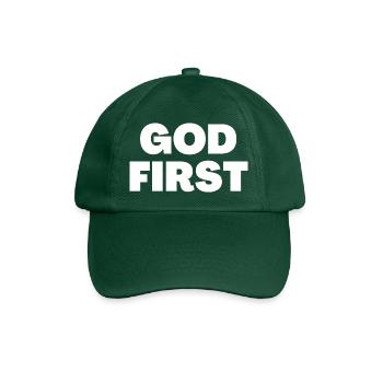 Gott zuerst - Christliche Zitate - Baseballkappe - Flaschengrün - Vorne