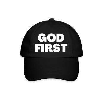 God First - Christian Quotes - Baseball Cap - black/black - Front