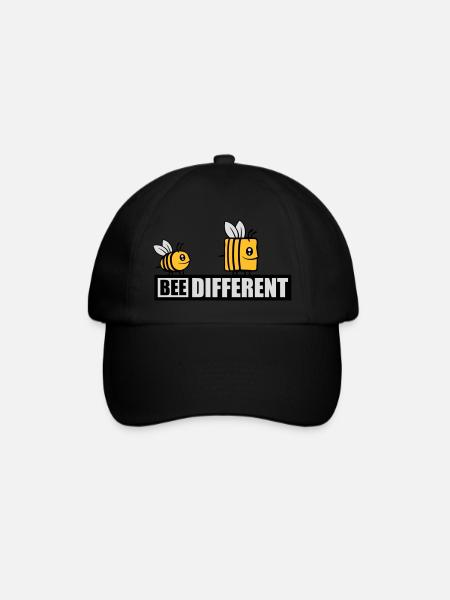 bee different Spruch Zitat - Baseballkappe - Schwarz/Schwarz