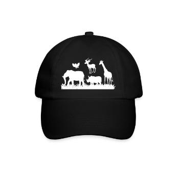 Safari Zoo Animals Wildlife - Baseball Cap - black/black - Front
