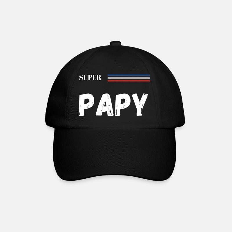 super papy - t-shirt assorti - Casquette classique - noir/noir