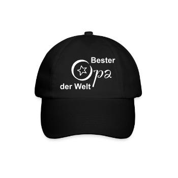 Bester Opa der Welt Design - Baseballkappe - Schwarz/Schwarz - Vorne