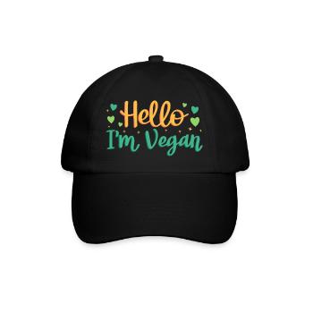 Hi, I'm vegan - Baseball Cap - black/black - Front
