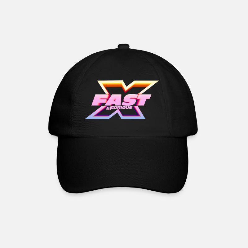 Fast and Furious 10 Logo mit X bunt - Baseballkappe - Schwarz/Schwarz