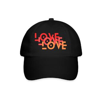 love - Baseballkappe - Schwarz/Schwarz - Vorne