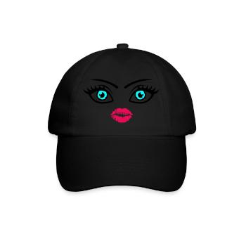 kiss face - Baseballkappe - Schwarz/Schwarz - Vorne
