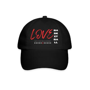 Love basketball red - Baseball Cap - black/black - Front