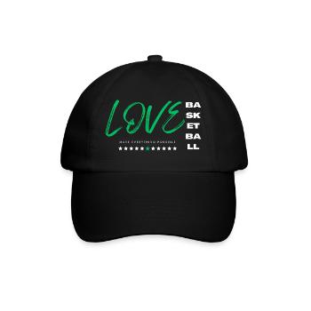 Love basketball green - Baseball Cap - black/black - Front