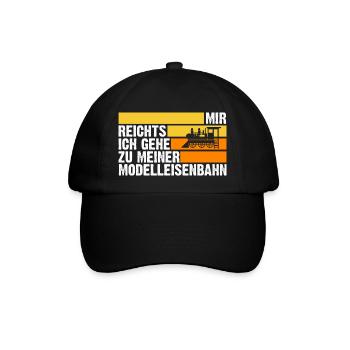 Eisenbahn Dampflok Eisenbahner Modelleisenbahn - Baseballkappe - Schwarz/Schwarz - Vorne