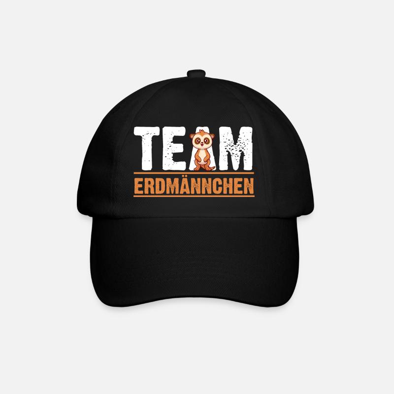Erdmännchen - Baseballkappe - Schwarz/Schwarz