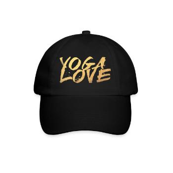 Yoga Love Gold Meditation Handschrift Graffiti om - Baseballkappe - Schwarz/Schwarz - Vorne