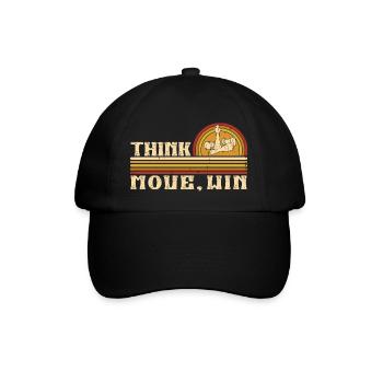 Échecs, Penser, Bouger, Gagner, Club des Maîtres d’Échecs - Casquette classique - noir/noir - Devant