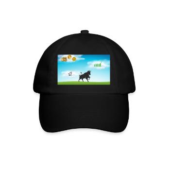 Börsenbulle im Börsenparadies - Baseballkappe - Schwarz/Schwarz - Vorne