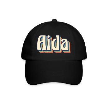 Vintage Retro Aida T-Shirt T-Shirt Geschenkidee - Baseballkappe - Schwarz/Schwarz - Vorne