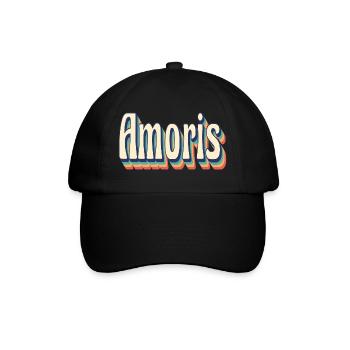 Vintage Retro Amoris T-Shirt T-Shirt Geschenkidee - Baseballkappe - Schwarz/Schwarz - Vorne