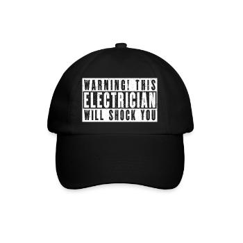 Avertissement! Cet électricien va vous choquer - Casquette classique - noir/noir - Devant