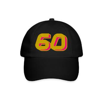 60. 60 ANS. 60e ANNIVERSAIRE. ANNIVERSAIRE 60 ANS. - Casquette classique - noir/noir - Devant