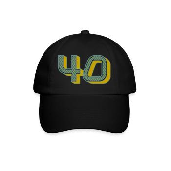 40. 40 ANS. 40e ANNIVERSAIRE. ANNIVERSAIRE 40 ANS. - Casquette classique - noir/noir - Devant