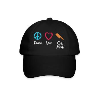 Paix, amour, couper la chair - Casquette classique - noir/noir - Devant