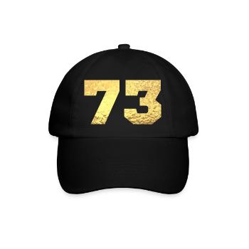 73 Gold Glitter - 73 Birthday - Baseball Cap - black/black - Front
