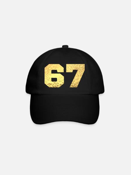 Numéro 67 paillettes doré - 67e anniversaire - Baseballkasket - sort/sort