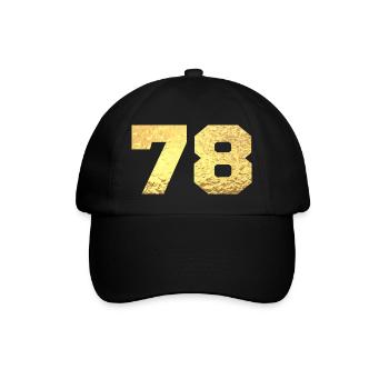 Number 78 Gold Glitter - 78th Anniversary - Baseball Cap - black/black - Front