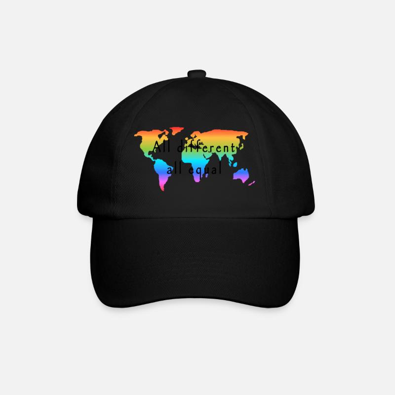 all different all equal. Love is Love. - Baseballkappe - Schwarz/Schwarz