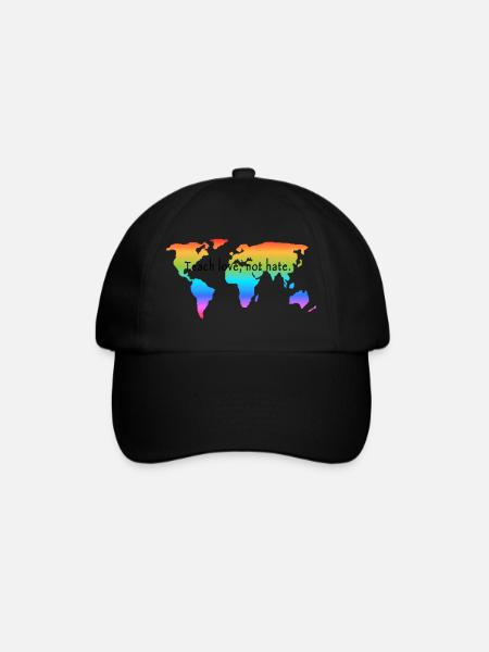 Teach love, not hate. Love is love. - Baseballkappe - Schwarz/Schwarz