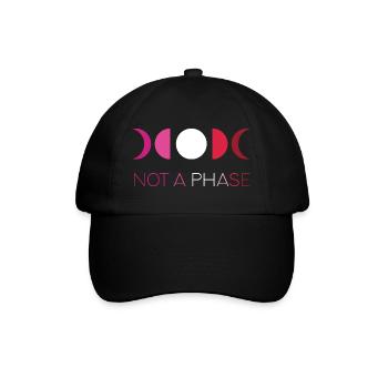 LGBTQ Pride Month - Not a Phase - Lesbian - Baseball Cap - black/black - Front