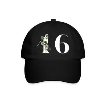 Numéro 46 floral vert - 46e anniversaire floral - Casquette classique - noir/noir - Devant