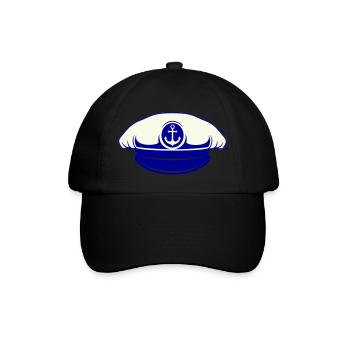 matrosen mütze - Baseballkappe - Schwarz/Schwarz - Vorne