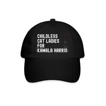 Childless Cat Ladies for Kamala Harris 2024 - - Baseball Cap - black/black - Front
