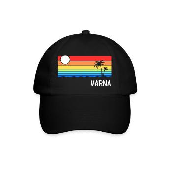 Varna Sunrise Design Bulgarien Balkan Urlaub - Baseballkappe - Schwarz/Schwarz - Vorne