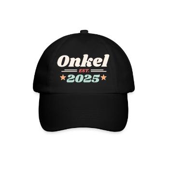 Onkel Est 2025 Ich werde Onkel Retro Style - Baseballkappe - Schwarz/Schwarz - Vorne