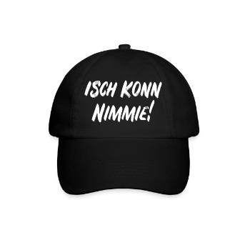Isch konn nimmie! - Baseballkappe - Schwarz/Schwarz - Vorne