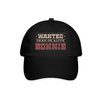 Bonnie and Clyde Wanted dead or alive Bonnie - Baseballkappe - Schwarz/Schwarz - Vorne