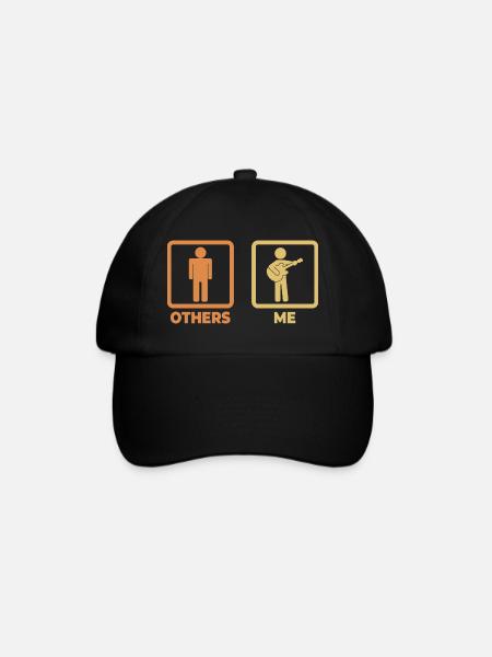 Gitarrist Strichmännchen - Baseballkappe - Schwarz/Schwarz