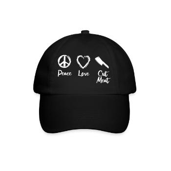 Peace Love Cut Meat - Baseball Cap - black/black - Front