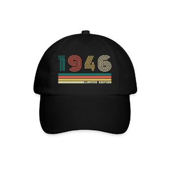80 Years 1946 Vintage Retro Anniversary - Baseball Cap - black/black - Front