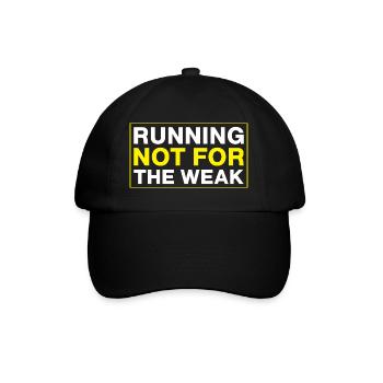 Running Not For The Weak Marathon Runner - Baseballkappe - Schwarz/Schwarz - Vorne
