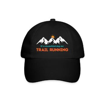 C’est une belle journée pour le trail running - Casquette classique - noir/noir - Devant