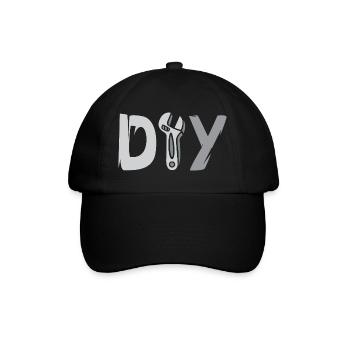 DIY Design – Werkzeug Logo für Heimwerker Bastler - Baseballkappe - Schwarz/Schwarz - Vorne