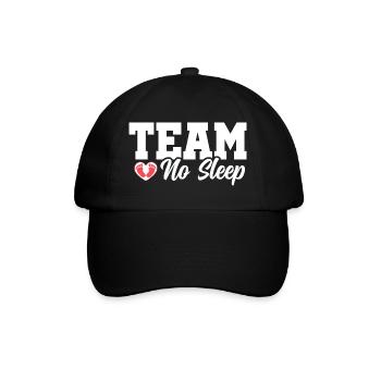 Team No Sleep - Baseballkappe - Schwarz/Schwarz - Vorne