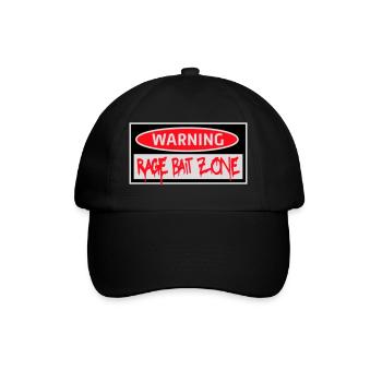 Avertissement Rage Appât Attention Zone Panneau Amusant Avertissement - Casquette classique - noir/noir - Devant
