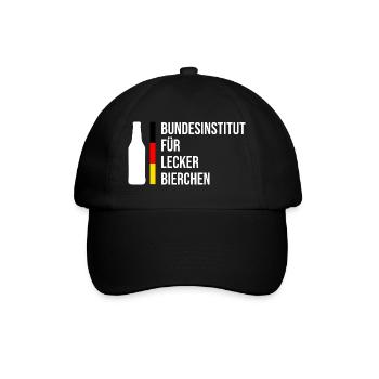 Bundesinstitut für Lecker Bierchen - Baseballkappe - Schwarz/Schwarz - Vorne