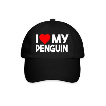 I Love My Penguin Funny Animal Lover Couple Matchi - Baseball Cap - black/black - Front