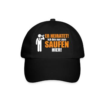 Il va se marier ! Je suis juste là pour boire - Casquette classique - noir/noir - Devant