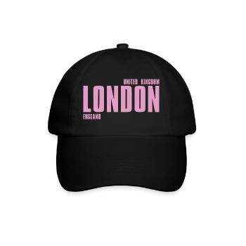 London Pink Bold Typography - Baseball Cap - black/black - Front